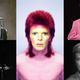 No sentido horário a partir do canto inferior esquerdo: David Bowie como Ziggy Stardust em Londres, 1973 (Foto: Express/Getty Images); Bowie se apresenta em 2004 em Newport, Reino Unido (Foto: Jo Hale/Getty Images); Uma imagem colorida exagerando no álbum 'Pin Ups' de Bowie (Foto: Justin de Villeneuve/Getty Images); Bowie se apresenta em Paris em 1991 (Foto: Pierre Verdy/AFP via Getty Images); No 36º Festival de Cinema de Cannes em 1983 (Foto: Ralph Gatti/AFP via Getty Images)